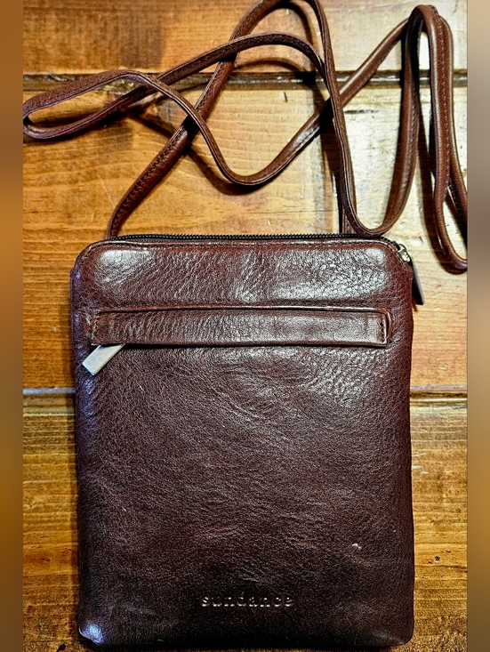 Sundance Handbags - Sundance Dark Brown Leather Crossbody Bag